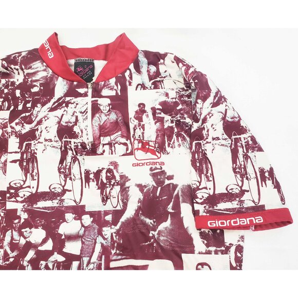 Giordana Mens Vintage Cycling Jersey Cyclist Photo Collage Tour de France M - Picture 3 of 10